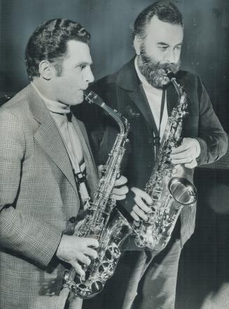 Summit meeting of sorts took place in Toronto last week when Jean-Marie Londeix of France (left), and Canada's Paul Brodie got together to record a rare program of saxophone duets for a CBC program