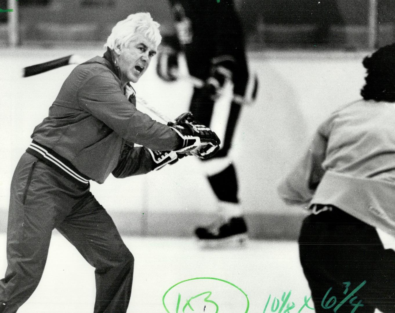 Coach John Brophy was really cracking the whip, or swinging his stick during the Maple Leafs' practice yesterday in Toronto. Leafs will hope to come o(...)
