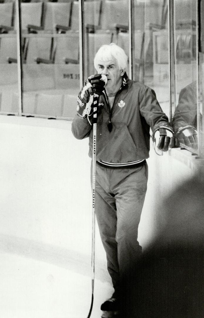 Sorely tried: Though Leafs' road trip started well with a tie in Edmonton and a win in Vancouver, coach John Brophy saw no excuses whatsoever for 3-0 whitewash by Los Angeles Kings