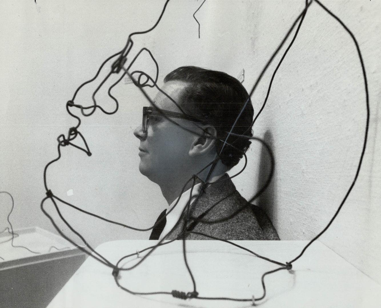 Hugh Spencer and a Calder wire head
