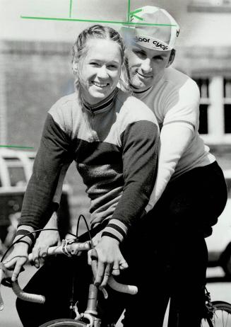Two on a bike: Jocelyn Lovell and his wife of 10 months, former speedskating champion Sylvia Burka, both three-time Olympians, will be competing together as national team cyclists this season