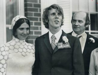 Dalton Camp's daughter weds. Dalton Camp (right), former national president of the Progressive Conservative Association shown with his son-in-law and (...)