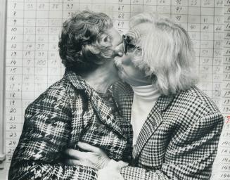 Newly elected to the Legislature in her first campaign as a Liberal, Margaret Campbell gets a victory kiss from her husband, Sterling. Her son, her tw(...)
