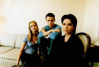 Neve Campbell (Right), Christian (Brother) and Katie Wright