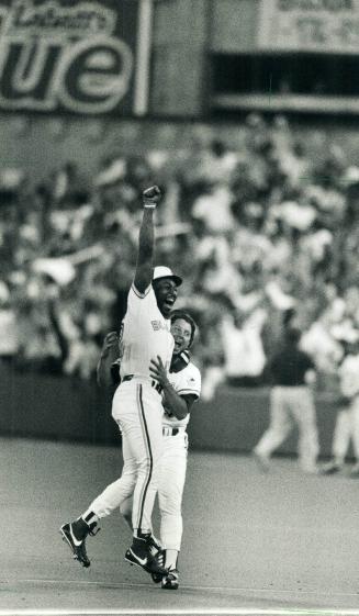 1991: Joltin' Joe Carter made a little magic last season, driving in the winning run in the title-clinching game and celebrating with Mike Squires