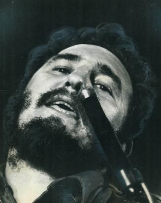 Cuba's premier Fidel Castro. Star staff photographer Reg Innell took this picture of Castro earlier this year at a rally in Chaplin theatre, Havana