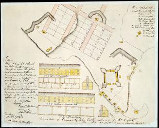 Carte du vieux fort Frontenac et aménagement des terres de Kingston, 1784
