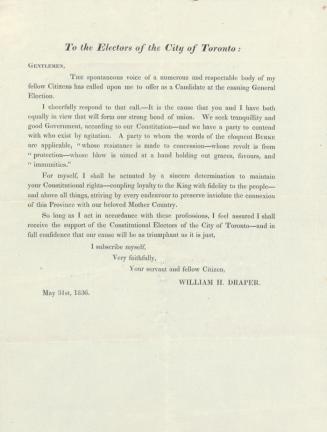 To the Electors of the City of Toronto