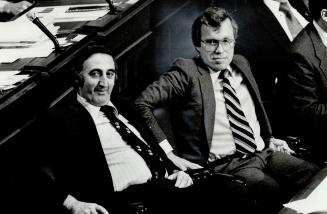 Glowering approval: Outgoing New Democratic Party leader Michael Cassidy glowered his approval for the Ontario government's announcement that it was purchasing 25 per cent of Suncor Inc