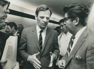 Indian affairs Minister Jean Chretien with chief Fred Plain Chippewa Sarnia