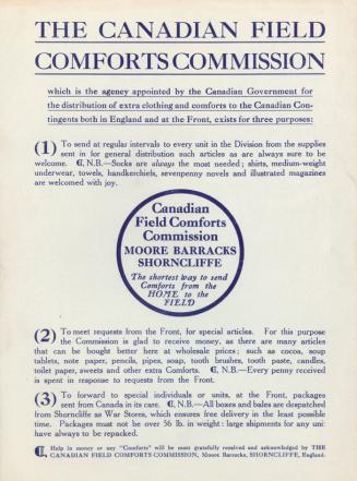 The Canadian Field Comforts Commission