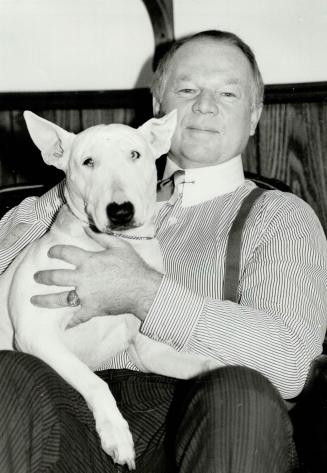 Best pals: Don Cherry does commercials, with his faithful dog Blue, and is also in demand to dispense folksy banalities at banquets, from Bonavista to Alliford Bay