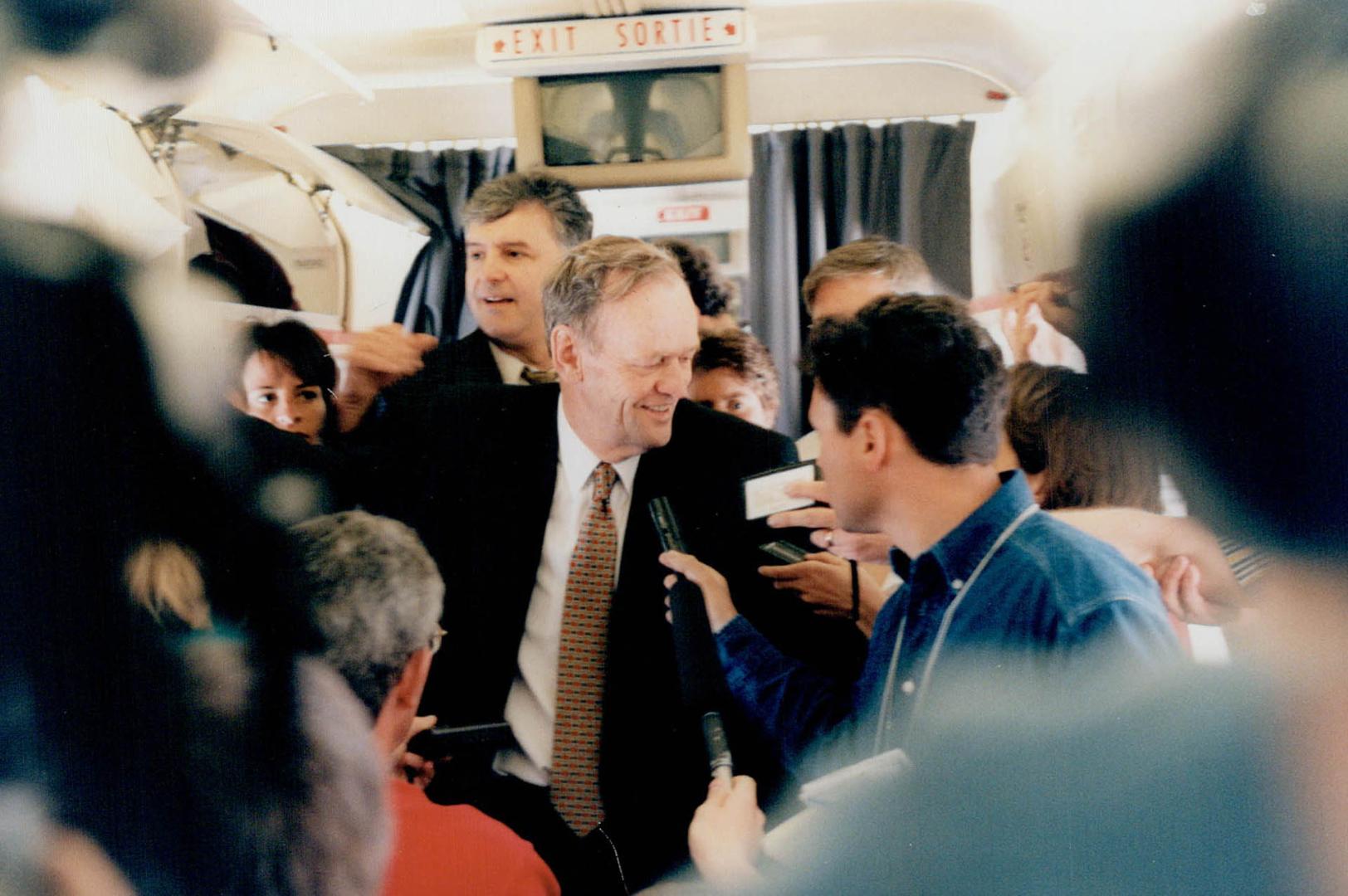 Campaign plane the day after election arriving in Ottawa