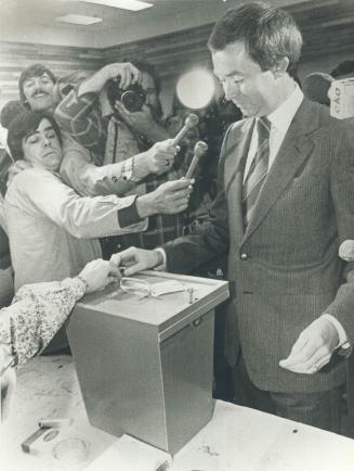 Joe Clark, Conservative leader and prime ministerial hopeful, casts his ballot