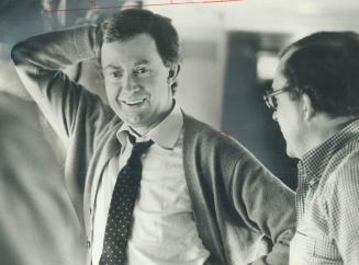 No tears: Looking relaxed and sporting his favorite blue sweater, Prime Minister Joe Clark flew back to Ottawa yesterday to begin the transfer of power to Liberal Leader Pierre Trudeau