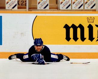 Leaf captain Wendel Clark takes a breather before renewing hostilities tonight against Chicago and Saturday against New Jersey