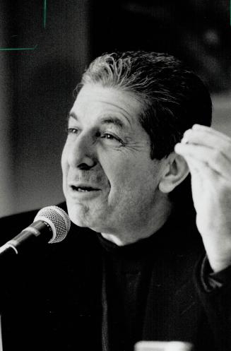 Leonard Cohen was all smiles and self-effacing humor meeting the press yesterday