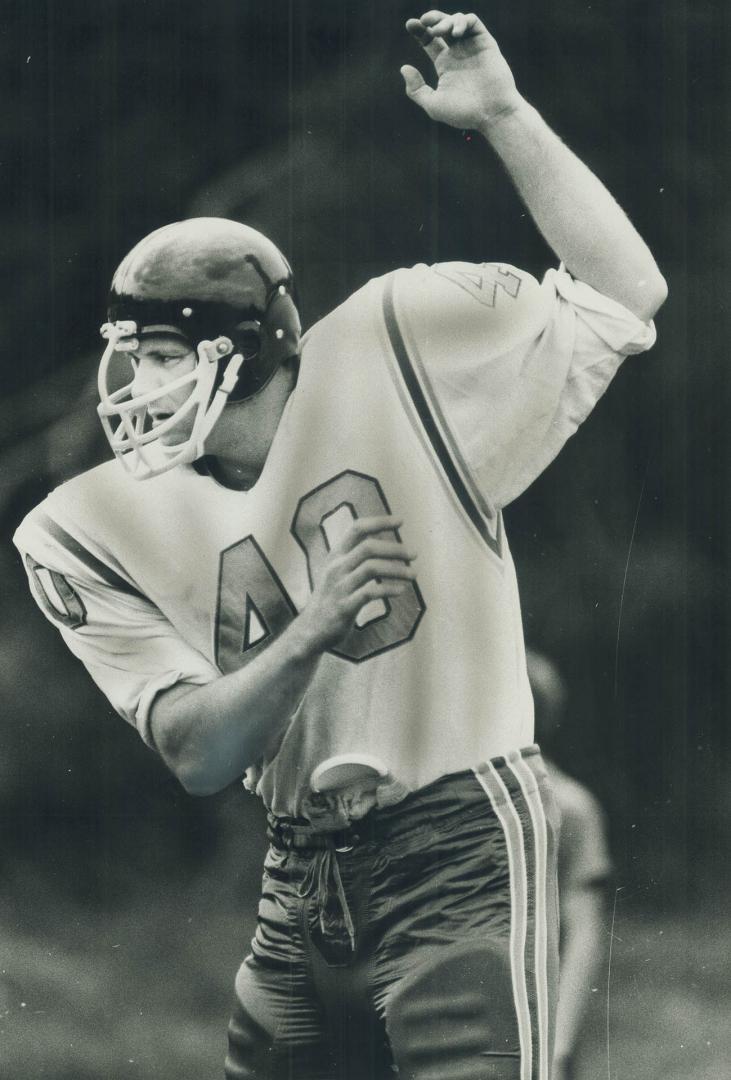 Jim Corrigall, defensive tackle from Barrie, is the only sure first-stringer in Argonauts' camp, although he insists he has a lot of tough competition(...)