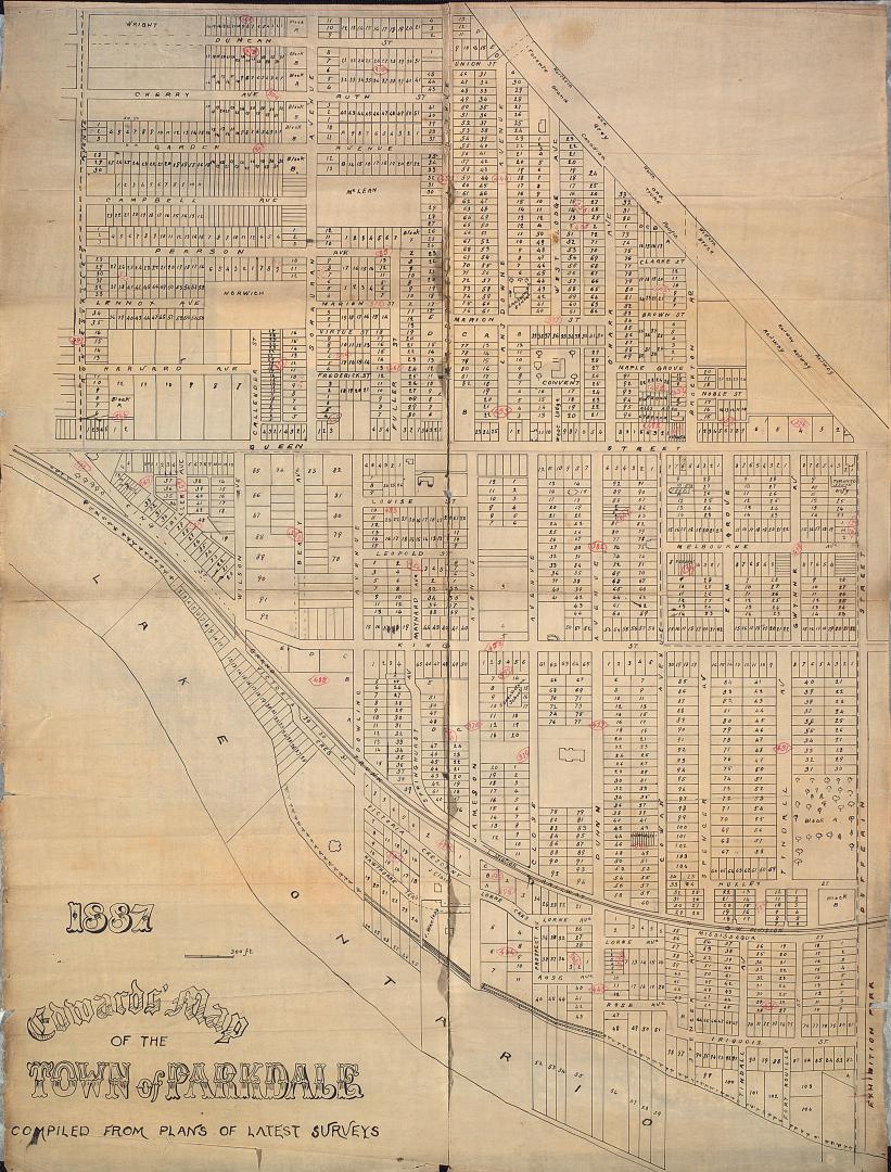 Edwards' map of the town of Parkdale compiled from plans of latest surveys