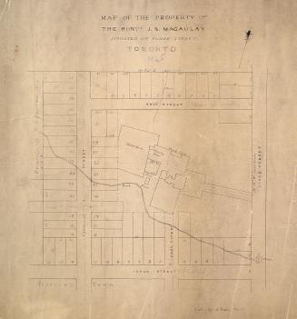 Map of the property of the Hon. J.S. Macaulay situated on Yonge Street Toronto.