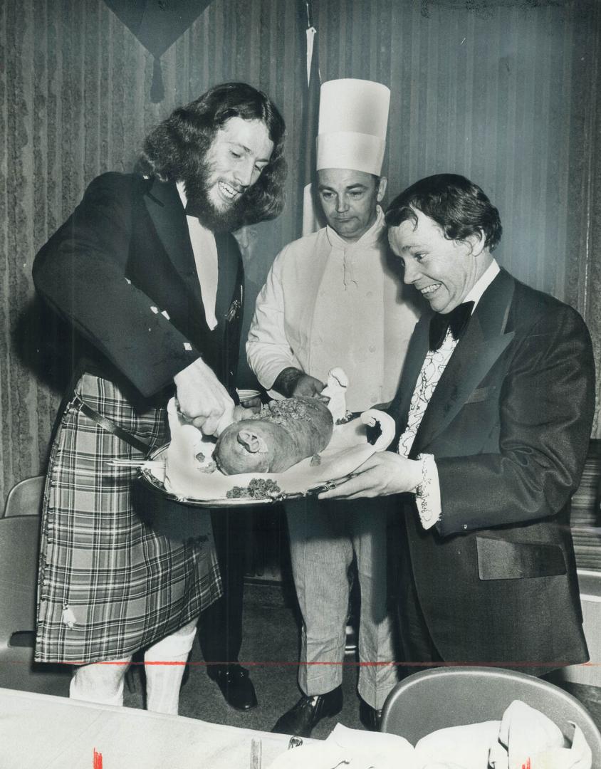 Crombie Grimaces over the Haggis