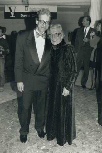 Film director. David Cronenberg, above, wore psychedelic not pink bow tie and Armani dinner jacket. He's with harpsichordist Greta Kraus