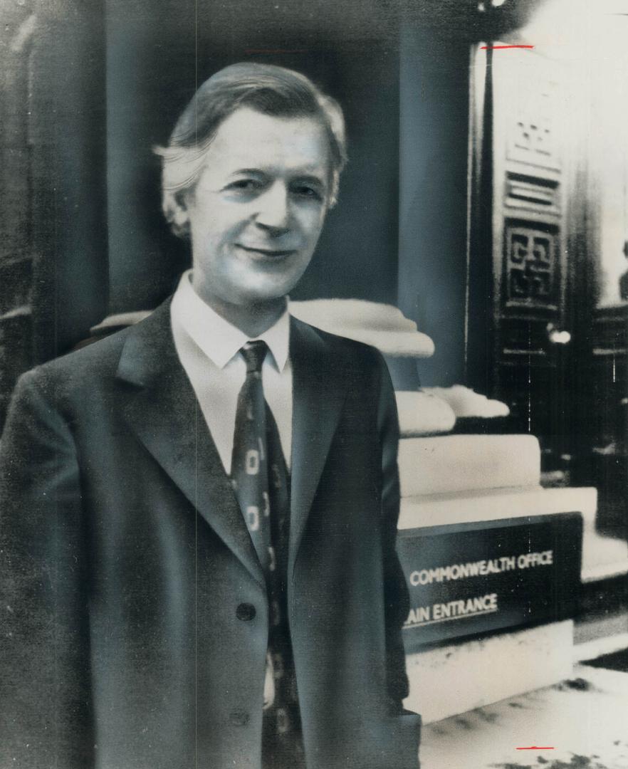 Showing up for work, British diplomat James Cross, freed after being held hostage for 60 days by Quebec FLQ terrorists, leaves Foreign Office in Londo(...)