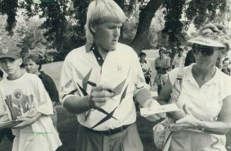 John Daly, who signed autographs yesterday at St
