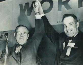 A happy association with former prime minister Lester Pearson, left, began in 1961 for Senator Keith Davey, right, when he became executive director o(...)