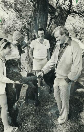 Premier shakes a Paw. At a non-political picnic Saturday at Hanlan's Point, Premier William Davis shook a lot of hands--and the paw of Jenny, a poodle(...)