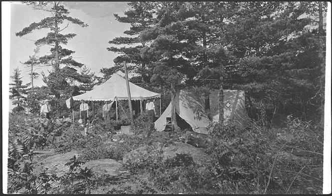 Camping scene, Georgian Bay, Ontario