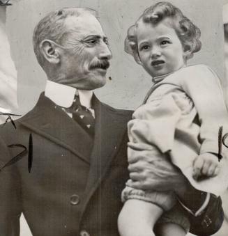 Christian with Grandson. Copenhagen, April 8-(AP)-King Christian X suffered a heart attack Sunday and a royal palace communique said today the 76-year(...)