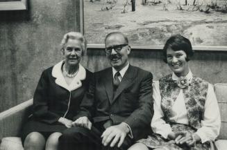 Mrs. and Mr. Mayor Dennison and right daughter Mrs. Lorna Mike