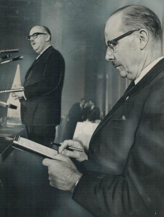 Busily scribbling notes, Mayor William Dennison heard Montreal's Mayor Jean Drapeau tell a press conference Montreal has a duty to keep Expo alive, an(...)