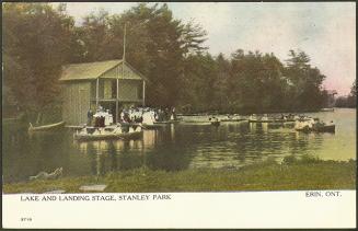 Lake and landing stage, Stanley Park, Erin, Ontario