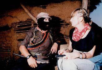 Linda Diebel with subcomandante Marcos