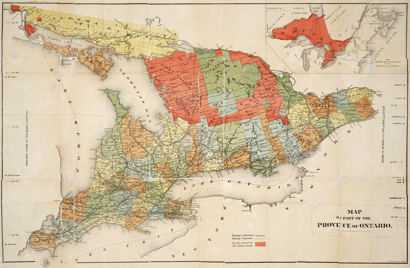 Map of part of the province of Ontario