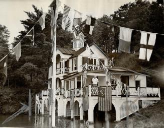 The elaborate boathouse which Howland Spencer erected at his Crum Elbow estate, purchased by Father Divine's followers