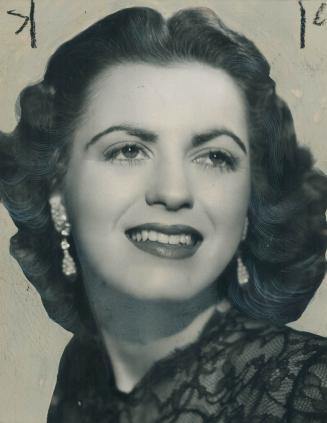 New star-to-be, discovered by Howard Hughes, movie producer, is Faith Domergue, of New Orleans, who will emerge as a dramatic actress after six years' training