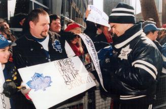 During parade from Maple Leaf gdns to Air Canada Centre