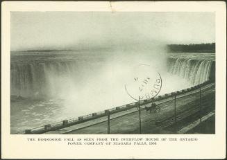 The Horseshoe Falls as seen from the Overflow House of the Power Company of Niagara Falls, 1908