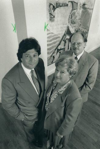 New Gallery Owners Garth Darabinsky (left) and David and Marilyn Burnett are getting off to an impressive startwith memorable show of '51-'89 works by Harold Town