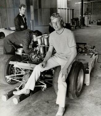 George Eaton with new BRM CAN-AM car