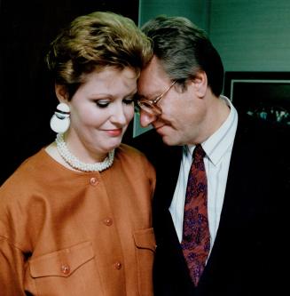 Teary decision: Toronto Mayor Art Eggleton, with wife Brenda, is choked up yesterday after announcing he won't seek re-election