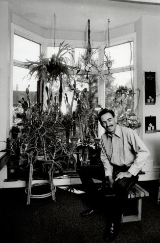 Thorny friends: Sculptor Kosso Eloul relishes his window of cacti