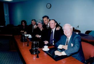 Frank Faubert (R) with other Mayors