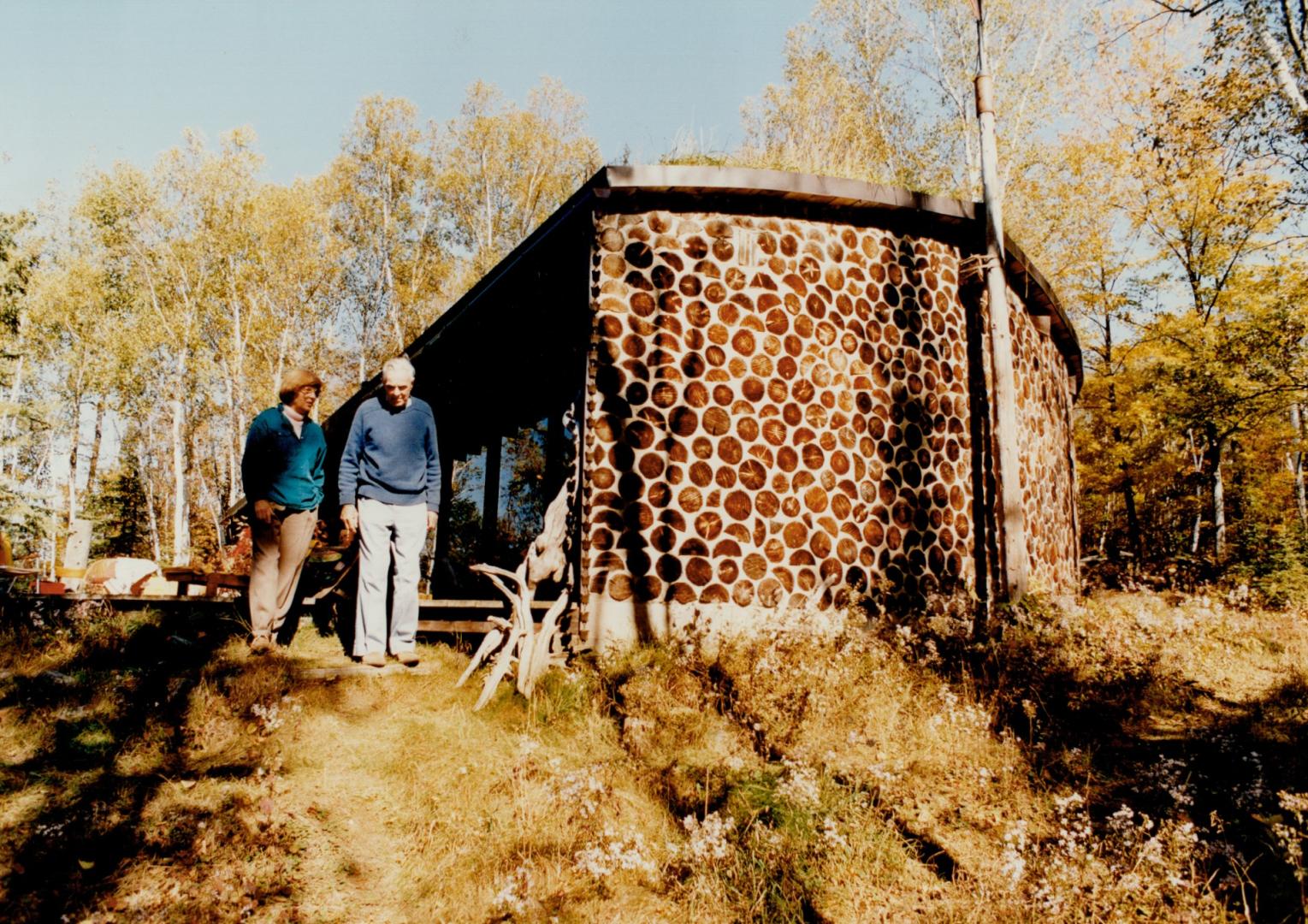 Curved space dominates the interior (above) in the innovative cottage built by local farmer Walter Madill (left) for Molly Ferguson and her late husband Bob, 25 years ago