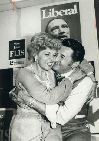 Liberal winner Jesse Flis and his wife in Parkdale-High Park