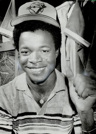 Thumbs up for Tony: Tony Fernandez, the gifted shortstop who is waiting in the wings for the Jays, shows his left hand after removal of cast that was protecting a break