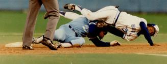 Onix Concepcion of the Royals was out trying to steal second in ninth inning